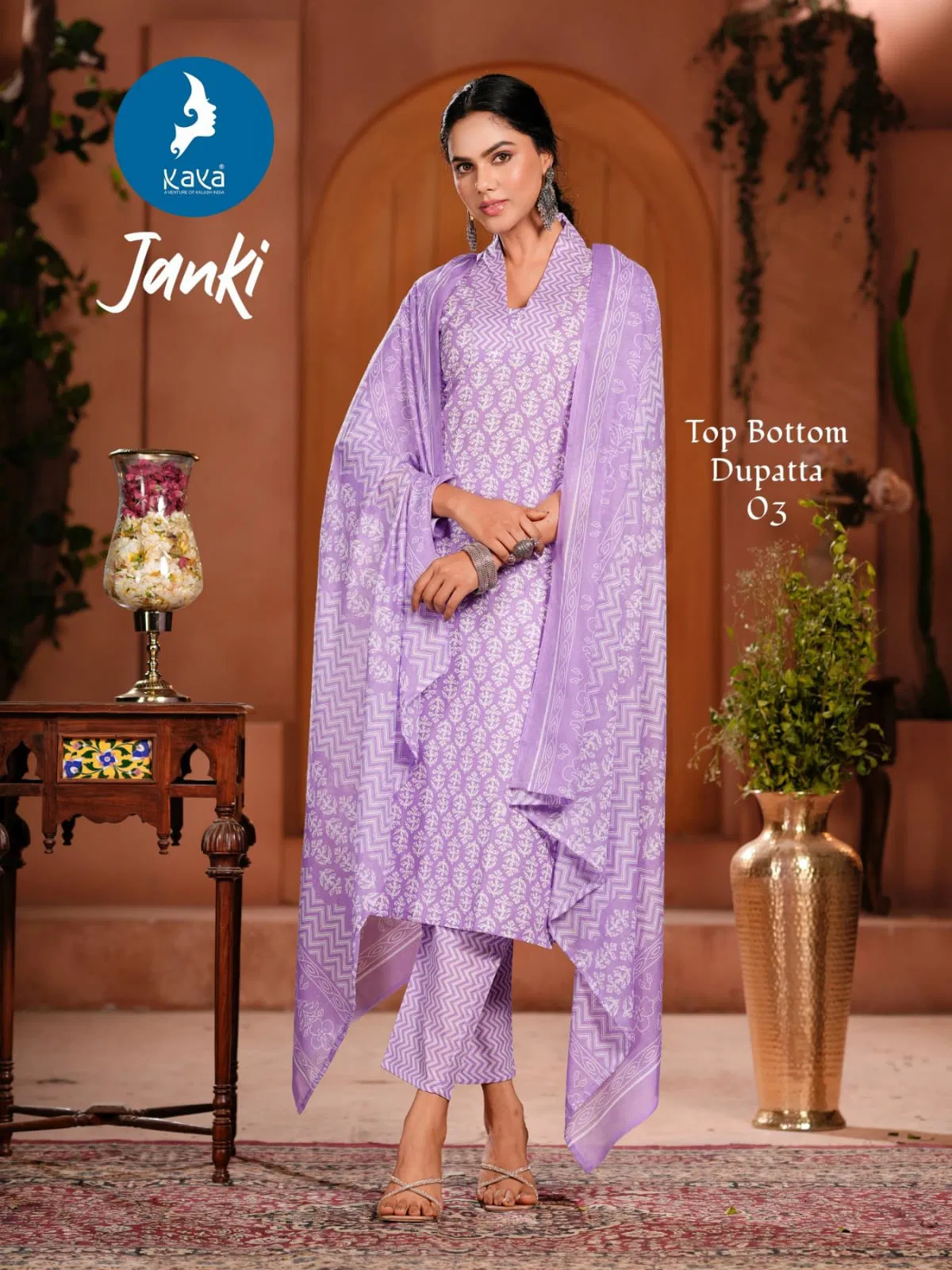 Janki By Kaya Cotton Printed Kurti With Bottom Dupatta Wholesalers In Delhi